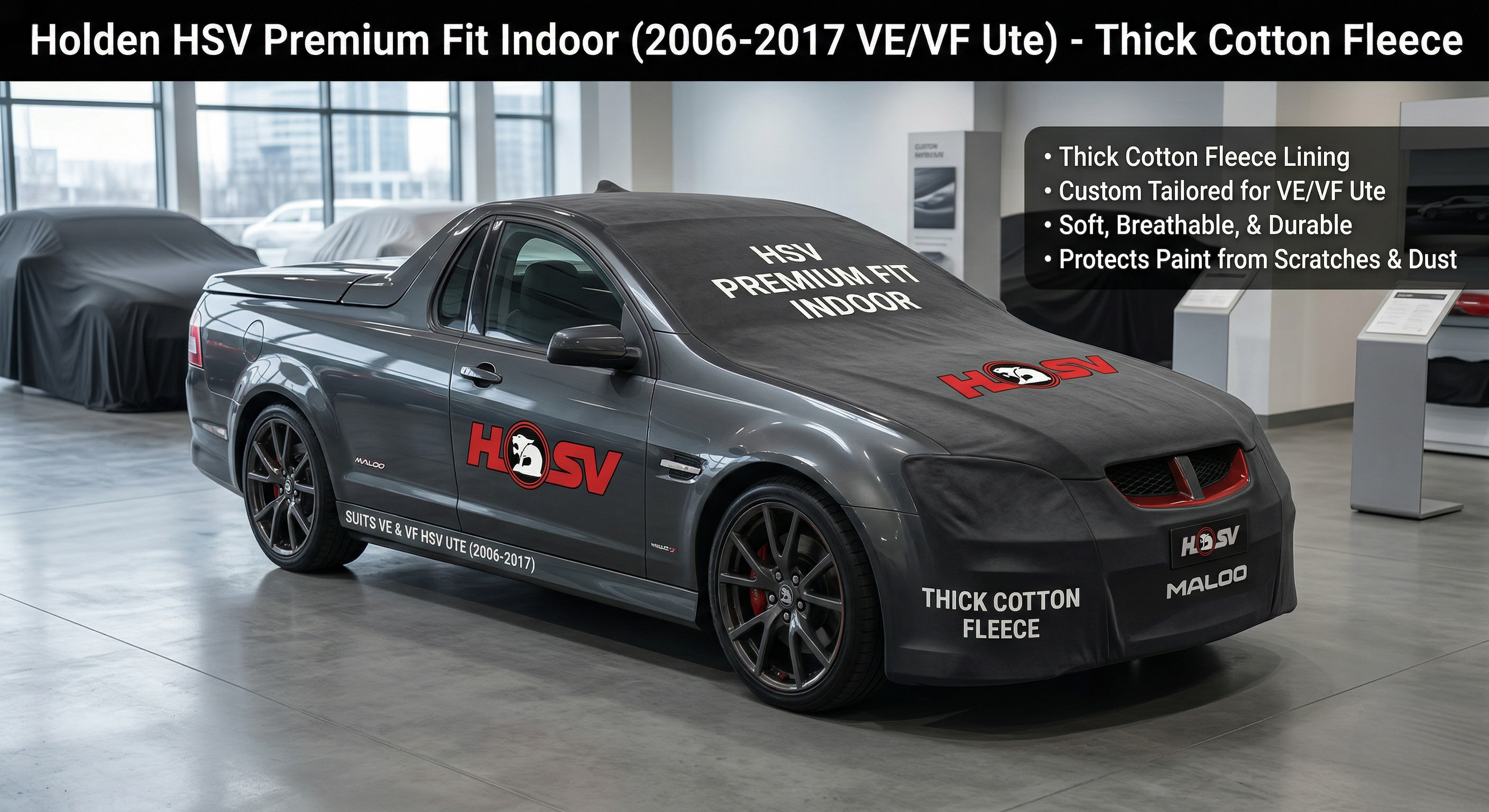 Holden HSV Premium Fit Indoor (2006 - 2017 VE/VF Ute) - Thick Cotton Fleece