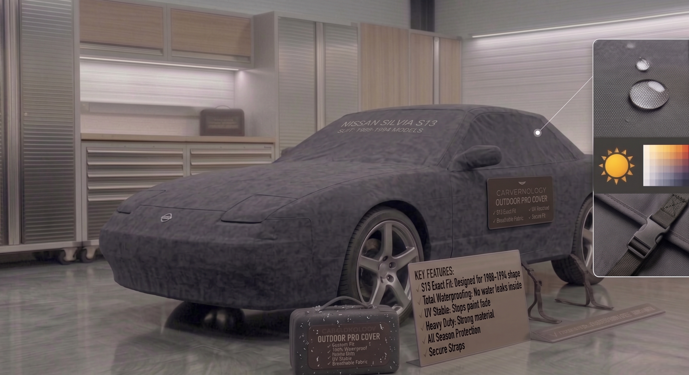 Nissan Silvia S13 – Slim Fit Indoor Fleece Cover