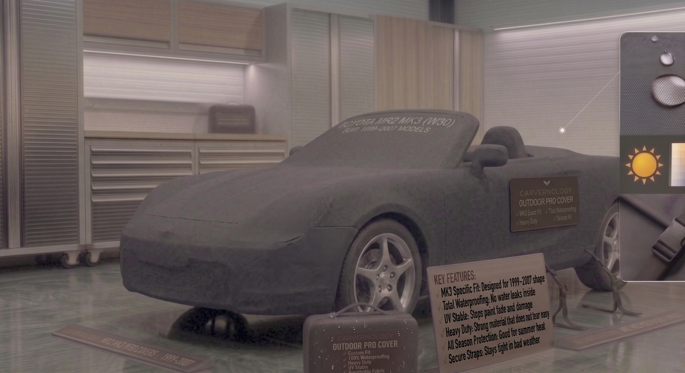 Toyota MR2 MK3 (W30) – Slim Fit Indoor Fleece Cover