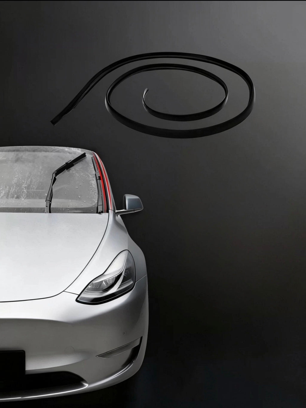 Windshield Washer Anti-Splash Rubber Strip – Tesla Model Y 2020 – late 2024 LHD
