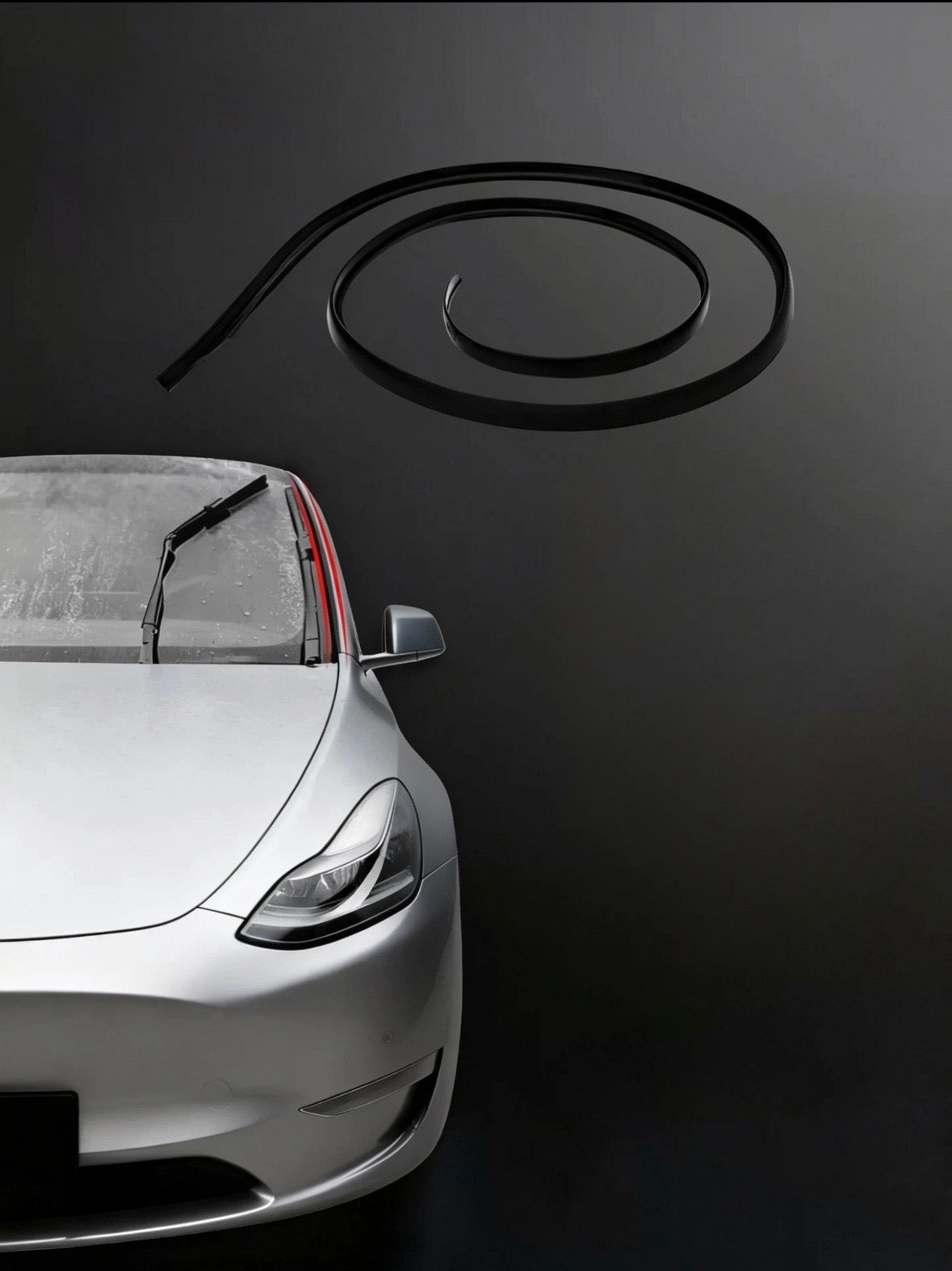 Windshield Washer Anti-Splash Rubber Strip – Tesla Model Y 2020 – late 2024 LHD